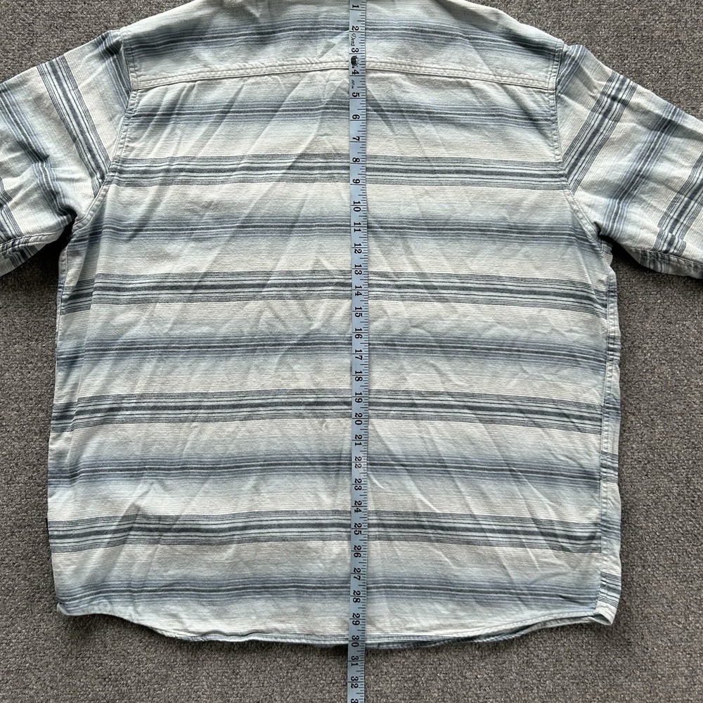 Patagonia Shirt Men XXL Lightweight Long Sleeve Fjord Flannel Blue Stripe Cotton - Picture 8 of 13